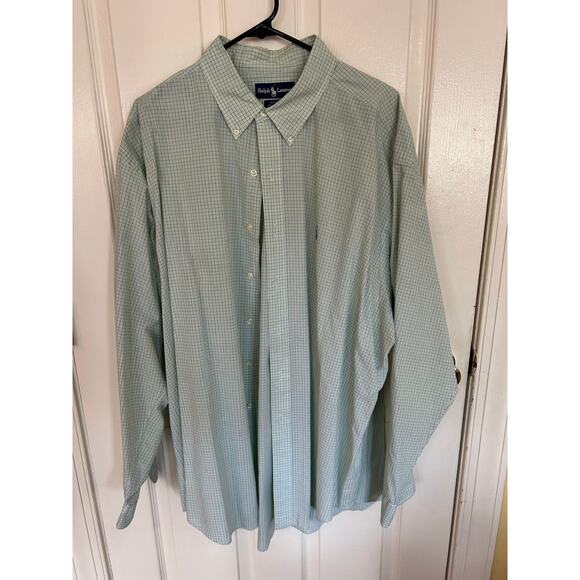 Ralph Lauren Blake Light Green & Purple Plaid ButtonUp Size XXL - Picture 1 of 3